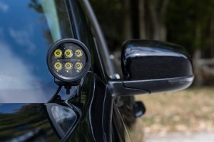 Jeep Cherokee LED Light Kit - Ditch Mount - Rough Country - Amber DRL - Black - '14-'21